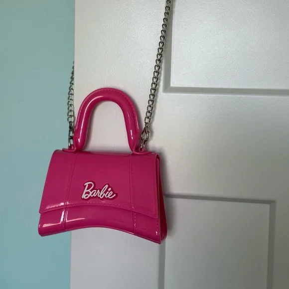💖 BARBIE Mini Pink Jelly Chain Crossbody Bag Purse - Picture 4 of 9
